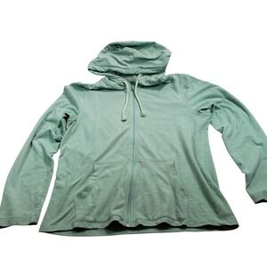 American Rag Mens Mint Green Waffle Knit Full Zip Hoodie Sweatshirt Medium HO16